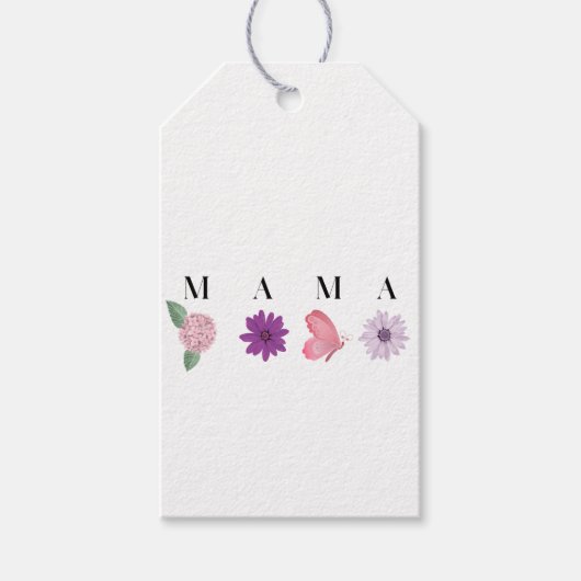 MAMA フラワー, 母の日, 誕生日プレゼント, 編集可能 ギフトタグ (正面)
