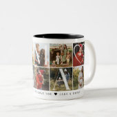 Mama モダン Collage, 10フォトグリッド,ママへの贈り物 ツートーンマグカップ (正面右)