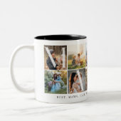 Mama モダン Collage, 10フォトグリッド,ママへの贈り物 ツートーンマグカップ (左)