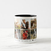 Mama モダン Collage, 10フォトグリッド,ママへの贈り物 ツートーンマグカップ (中央)