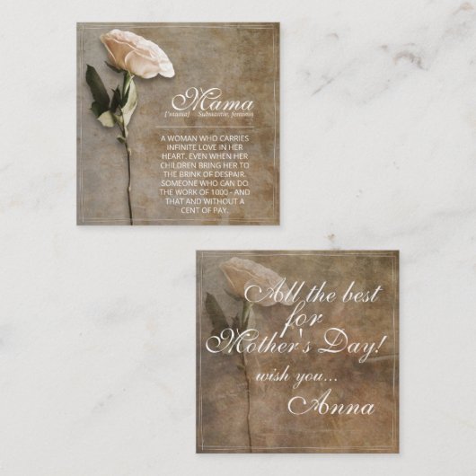 Mama – 単にかけがえのない – ヴィンテージ ノートカード (正面/裏面)