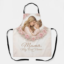 Mama — 私の初めての家 | 母と娘の花柄 エプロン