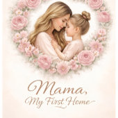 Mama — 私の初めての家 | 母と娘の花柄 カフェラテマグ