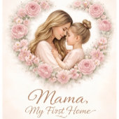 Mama — 私の初めての家 | 母と娘の花柄 コーヒーマグカップ