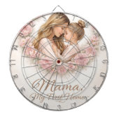 Mama — 私の初めての家 | 母と娘の花柄 ダーツボード (正面)