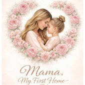 Mama — 私の初めての家 | 母と娘の花柄 フラスク