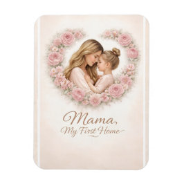 Mama — 私の初めての家 | 母と娘の花柄 マグネット