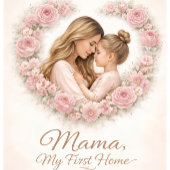Mama — 私の初めての家 | 母と娘の花柄 子供用エプロン