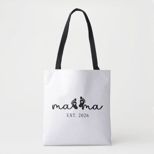 Mama 2026 |ベビーお披露目トートバッグ トートバッグ (正面)