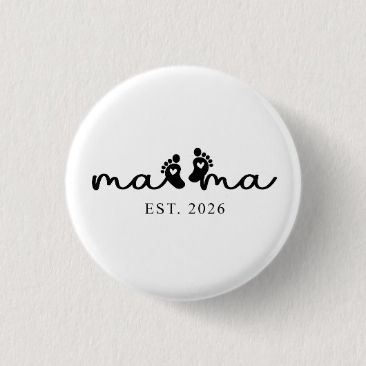 Mama 2026 | 赤ちゃん発表ボタン 缶バッジ (正面)