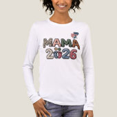 Mama 2026 Faux Baby Feet Pregnancy Reveal トライブレンドＴシャツ (正面)