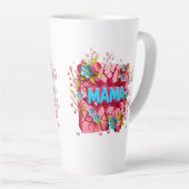 MAMA 3Dひび割れ壁デザイン(花鮮やか付) カフェラテマグ (右アングル)