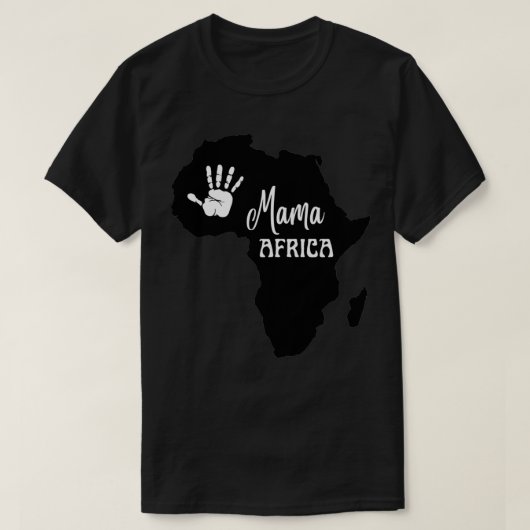 Mama Africa black and white bg Tシャツ (デザイン正面)
