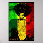 Mama Afro Africa Map Reggae Art Print ポスター (正面)