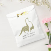 Mama and Baby Dinosaur Neutral Baby Shower フェイバーバッグ (封をした状態)