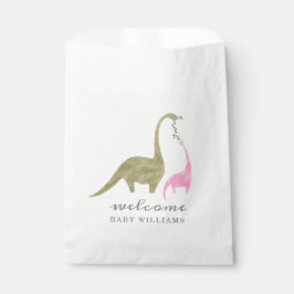 Mama and Baby Dinosaur Pink Baby Shower フェイバーバッグ