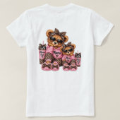 Mama and Mini Leopard Print Teddy Bear Matching Tシャツ (デザイン裏面)