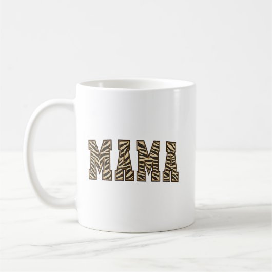 MAMA Animal Print Arch Lettering コーヒーマグカップ (左)