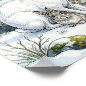 Mama Arctic Hare and Leverets Nursery ポスター (角)