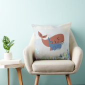 Mama & Baby Whale Throw Pillow クッション (椅子)