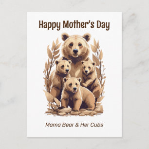 Mama Bearと彼女の子ども – ハッピー・マザー・デー ポストカード