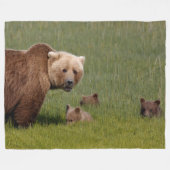MAMA BEARとCUBS フリースブランケット (正面(横))