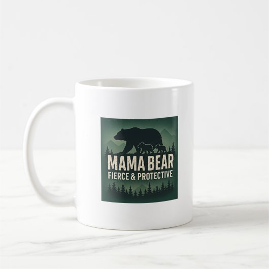 Mama Bear：激しく守る コーヒーマグカップ (左)