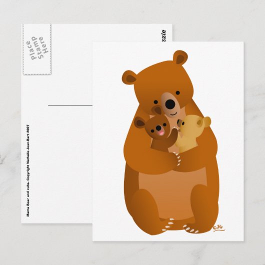 Mama Bear （背景なし） ポストカード (正面/裏面)