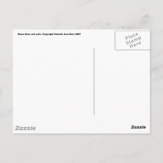 Mama Bear (背景なし) ポストカード (裏面)