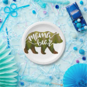 Mama bear – 背景色を選択 ペーパープレート (パーティー)