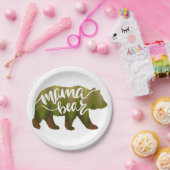 Mama bear – 背景色を選択 ペーパープレート (パーティー)