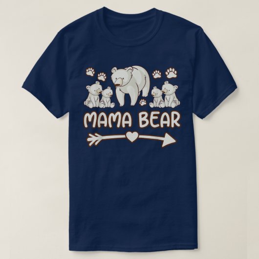 mama bear 4 cubs shirts, mama bear t shirt for wom tシャツ (デザイン正面)