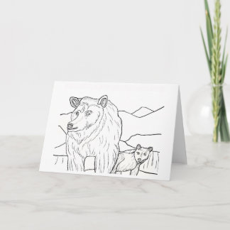 Mama Bear 🐻 And Cub サンキューカード