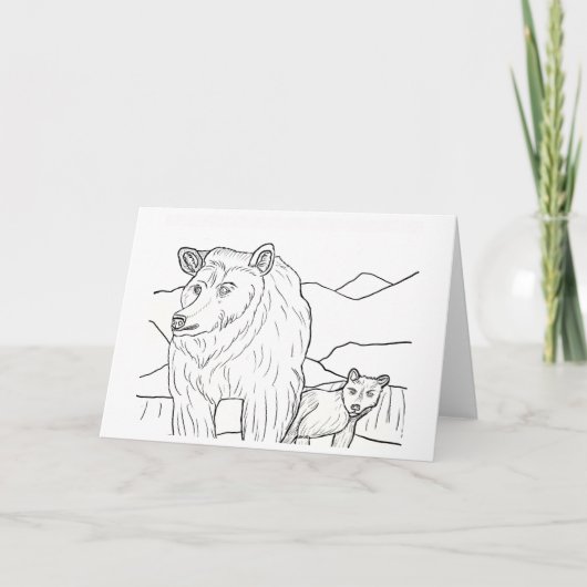 Mama Bear 🐻 And Cub サンキューカード (正面)