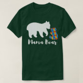 Mama Bear Autism Awareness Puzzle Piece Support Au Tシャツ (デザイン正面)