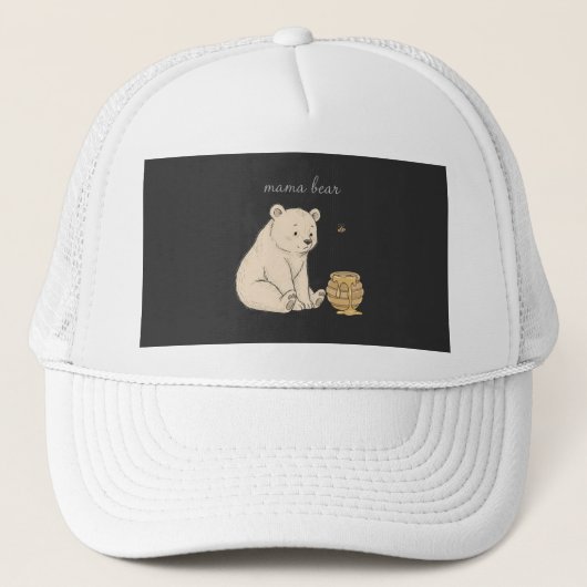 Mama Bear Cute Bear & Honey Mother’s Day Gift Shir キャップ (正面)