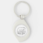 Mama Bear EST 2025 Circle Logo Line Art キーホルダー (正面)