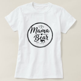 Mama Bear Est 20XX Wild Heart Line Art Tシャツ