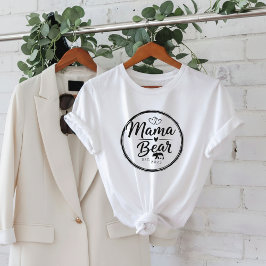 Mama Bear Est 20XX Wild Heart Line Art Tシャツ