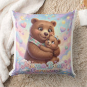 Mama Bear Forever Cute Cub Hug Pastel Rainbow Thro クッション (ブランケット)