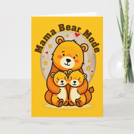 Mama Bear Mode – Cute Mother Bear Illustration カード (正面)