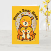 Mama Bear Mode – Cute Mother Bear Illustration カード (黄色い花)