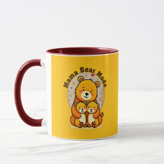 Mama Bear Mode – Cute Mother Bear Illustration マグカップ (左)