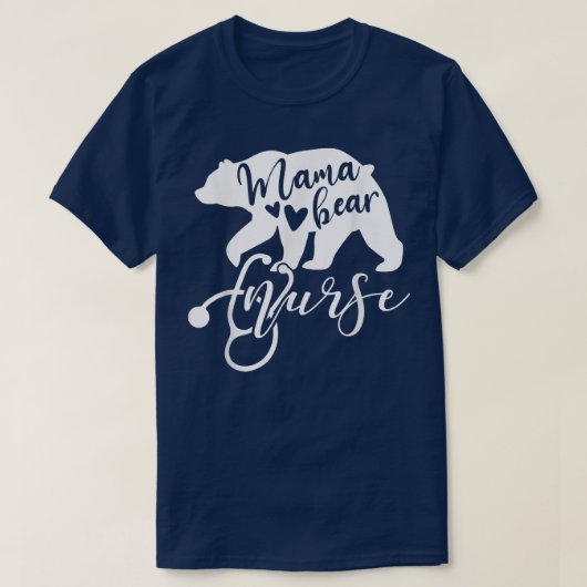 Mama Bear Nurse Mom Mother Mommy Nurses 1289  Tシャツ (デザイン正面)