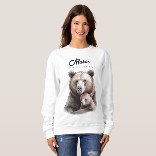 Mama Bear Personalized  スウェットシャツ (正面フル)