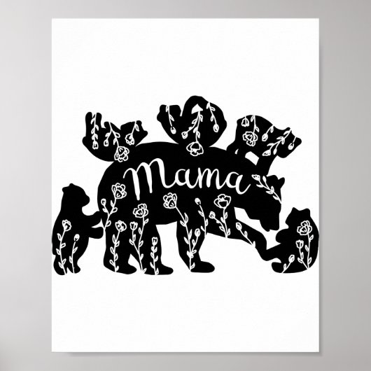 Mama Bear Png JPG Pdfファイル、MamaベビーBear ポスター (正面)