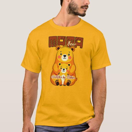Mama Bear Protective Love – Cute Mother Bear Desig Tシャツ (正面)