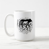 Mama Bear Protector Black & White Script Mama Bear コーヒーマグカップ (左)