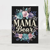 Mama Bear Ruler Of Chaos And Cuddles Floral Gift カード (正面)