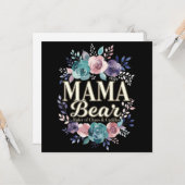 Mama Bear Ruler Of Chaos And Cuddles Floral Gift カード (正面/裏面インサイチュ)